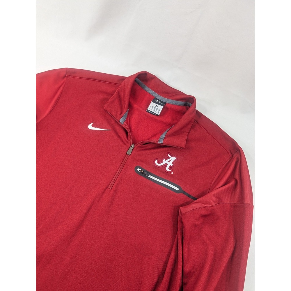 Nike Dri-Fit Alabama Crimson Tide 1/4‎ Zip Pullover Size Medium Red Sweater